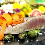 Lomo de atún rojo de almadraba a la plancha sobre cama de trigueros y flor de sal- Restaurante La Española- Restaurante Pozuelo